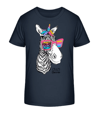 Crazy Unicorn - T-shirt bio Enfant Stanley Stella 2.0 - Bleu marine - Devant