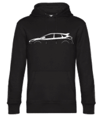 'Ford Focus RS Mk III' Silhouette - Sudadera estándar para hombre - Negro - delante