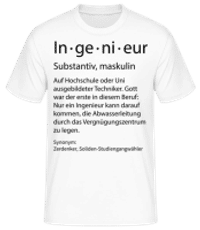 Ingenieur Quatsch Duden Schmal - Männer Basic T-Shirt - Weiß - Vorne