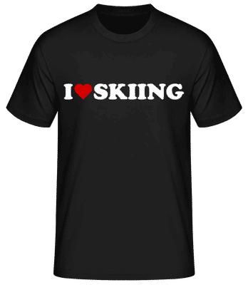 I Love Skiing - Men's Basic T-Shirt - Black - Front