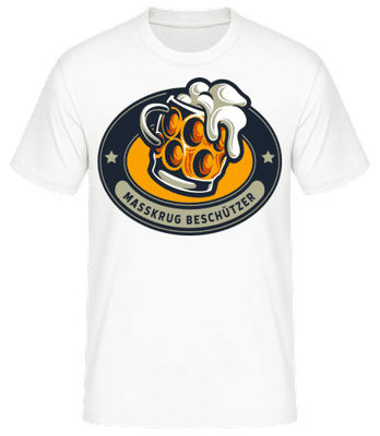 Masskrug Beschützer - Männer Basic T-Shirt - Weiß - Vorne