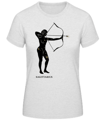 Female Zodiac Sign Sagittarius - Frauen Basic T-Shirt - Grau meliert - Vorne