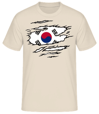 Ripped Flag South Korea - Camiseta básica para hombre - Crema - delante