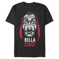 Netflix - La casa de papel - Mask Bella Ciao - Hombres Camiseta - Negro - delante