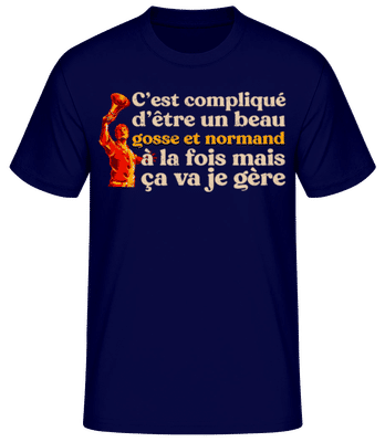 Beau Gosse Et Normand - T-shirt standard Homme - Bleu marine - Devant