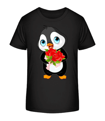 Cute Love Penguin - T-shirt bio Enfant Stanley Stella 2.0 - Noir - Devant