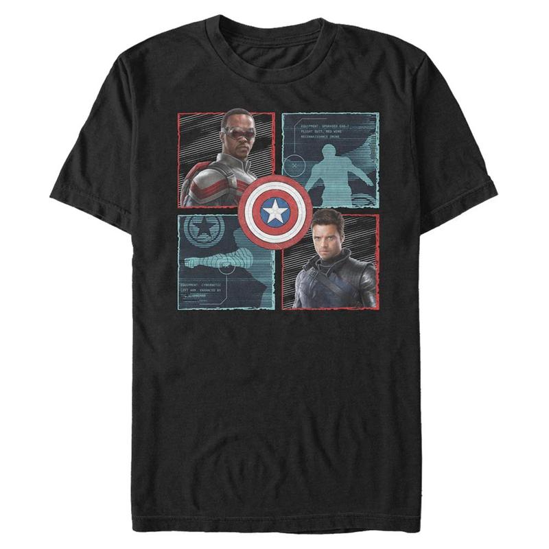 Aperçu: Marvel - Falcon et le soldat de l'hiver - Photo de groupe Hero Box Up - Homme T-shirt - Noir - Devant