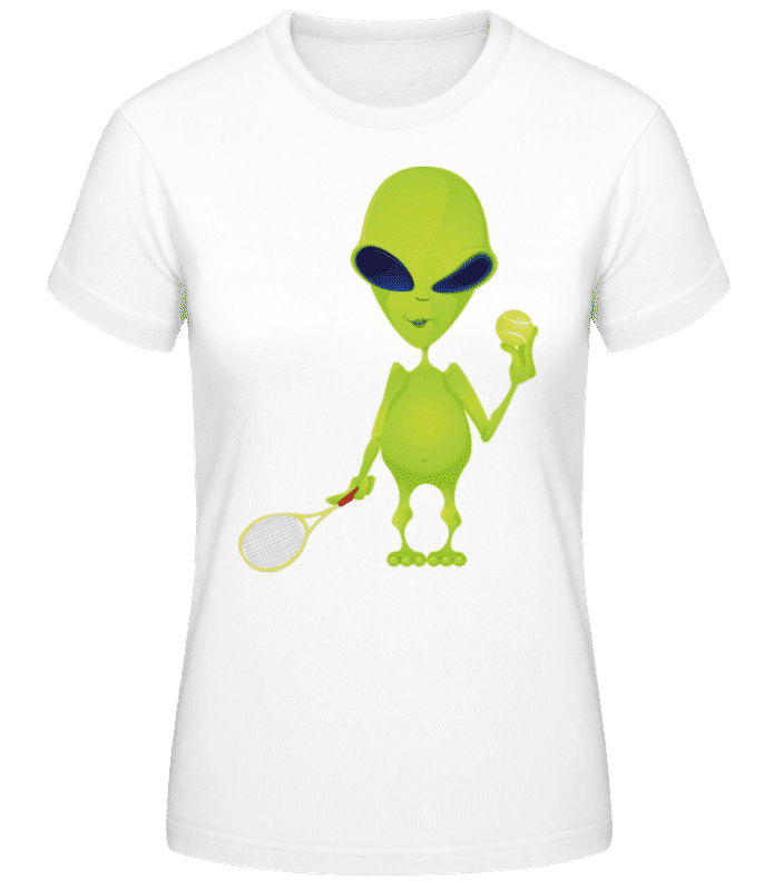 Vorschau: Alien Spielt Tennis - Frauen T-Shirt B&C - Weiß - Vorne