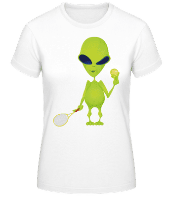 Alien Spielt Tennis - Frauen T-Shirt B&C - Weiß - Vorne