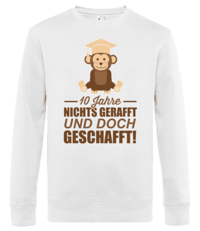 Vorschau: 10 Jahre Nichts Gerafft - Männer Standard Pullover - Weiß - Vorne