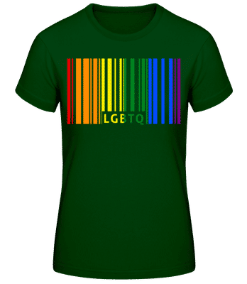 LGBTQ Čiarový Kód - Dámske basic tričko - Bottle green - Predné