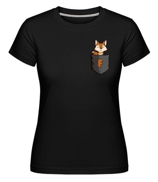 Preview: Breast Pocket Fox -  Shirtinator Women's T-Shirt - Black - Front