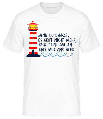 Fahr Ans Meer - Männer Basic T-Shirt - Weiß - Vorne