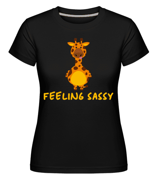 Preview: Giraffe Feeling Sassy -  Shirtinator Women's T-Shirt - Black - Front