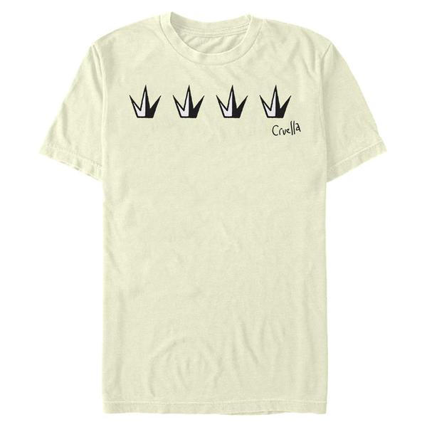 Aperçu: Disney Classics - Cruella - Logo Crowns - Homme T-shirt - Crème - Devant