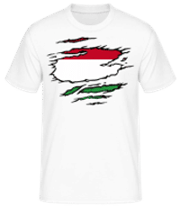 Torn Flag Of Hungary - Camiseta básica para hombre - Blanco - delante