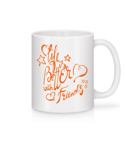 Aperçu: Life Is Better With Friends - Mug en céramique blanc - Blanc - Devant
