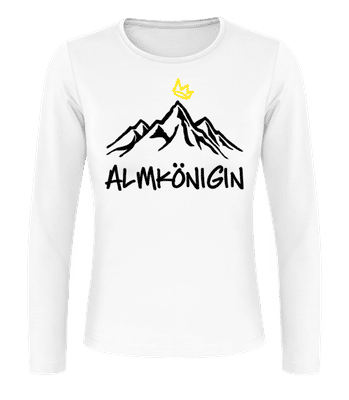 Almkönigin - Frauen Longsleeve Basic - Weiß - Vorne