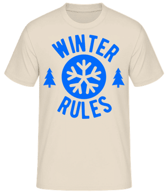 Winter Rules - Men's Basic T-Shirt - Cream - Front