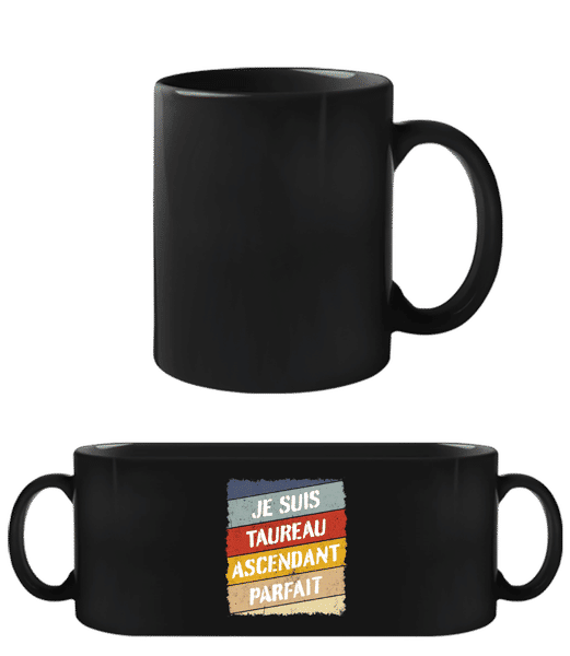 Aperçu: Je Suis Taureau Style Rétro - Tasse Noire - Noir - Devant
