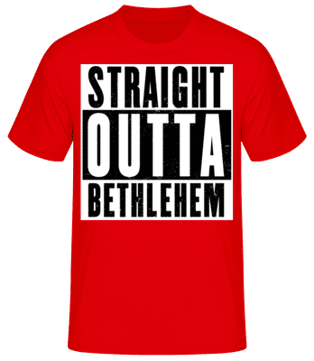 Straight Outta Bethlehem white - Men's Basic T-Shirt - Red - Front