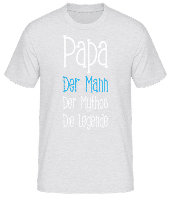 Papa Der Mythos Legende - Männer Basic T-Shirt - Grau meliert - Vorne