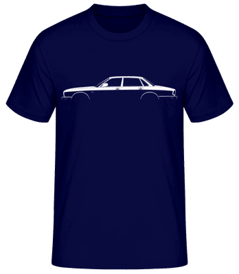 'Jaguar XJ (X300)' Silhouette - Pánske basic tričko - Namornícka modrá - Predné