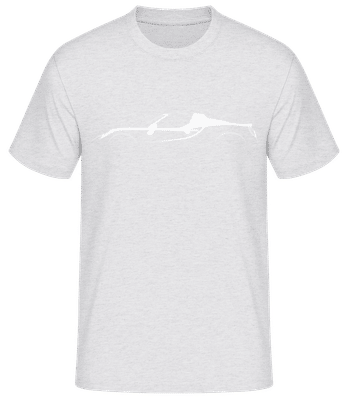 'Alfa Romeo 4C Spider' Silhouette - Camiseta básica para hombre - Gris moteado - delante