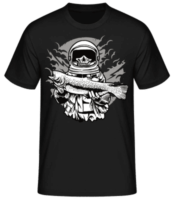 Astronaut Fishing - Camiseta básica para hombre - Negro - delante