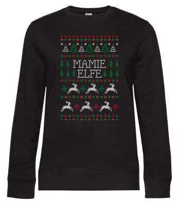 Mamie Elfe - Sweat-shirt standard pour femme - Noir - Devant