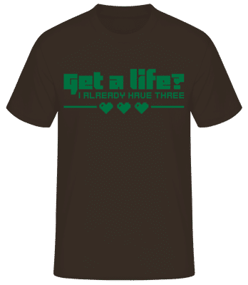 Get A Life? - Men's Basic T-Shirt - Brown - Front