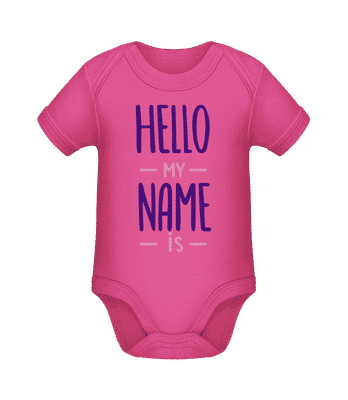 Hello My Name Is - Body manches courtes bio - Magenta - Devant