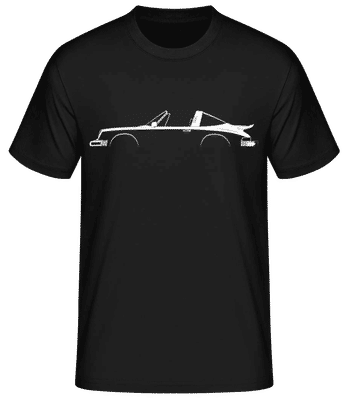 'Porsche 911 Targa Whale.' Silhouette - Pánske basic tričko - Čierna - Predné