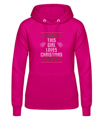 This Girl Loves Christmas - Dámska mikina - Fuchsia - Predné