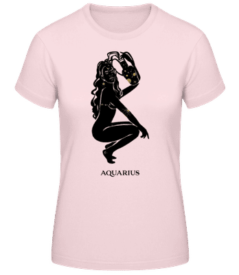Female Zodiac Sign Aquarius - Women's Basic T-Shirt - Pink - Front