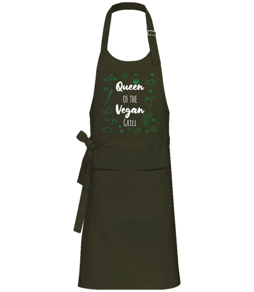 Vorschau: Queen Of The Vegan - Profi Kochschürze - Olive - Vorne