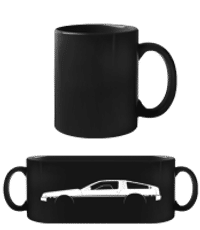 'DeLorean DMC' Silhouette - Black Mug - Black - Front