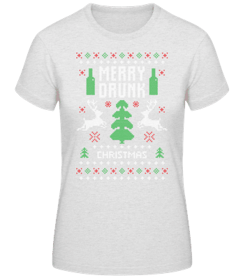 Merry Drunk Christmas - Camiseta básica de mujer - Gris moteado - delante