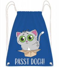 Katze Im Karton – Passt Doch - Turnbeutel - Royalblau - Vorn