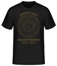 Zodiac Sign Misanthropus - Männer Basic T-Shirt - Schwarz - Vorne