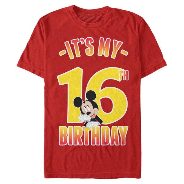Aperçu: Disney Classics - Mickey Mouse - Mickey Mouse Hiya Pal 16th Birthday - Homme T-shirt - Rouge - Devant