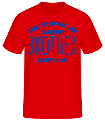 Amazing Brother Looks Like - Men's Basic T-Shirt - Red - Front