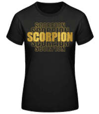 Écriture Doré Astrologique Scorpion - T-shirt standard Femme - Noir - Devant