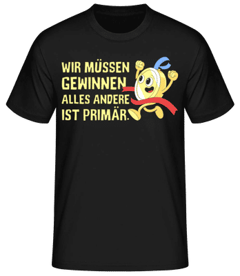 Gewinnen Alles Andere Primär - Männer Basic T-Shirt - Schwarz - Vorne