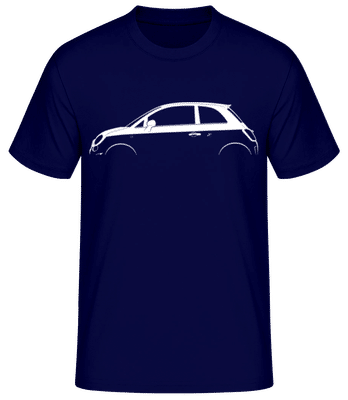 'Fiat 500 Abarth (2008)' Silhouette - T-shirt standard Homme - Bleu marine - Devant