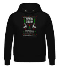 Merry Drunk I Am  Christmas - Sudadera con capucha para hombre - Negro - delante