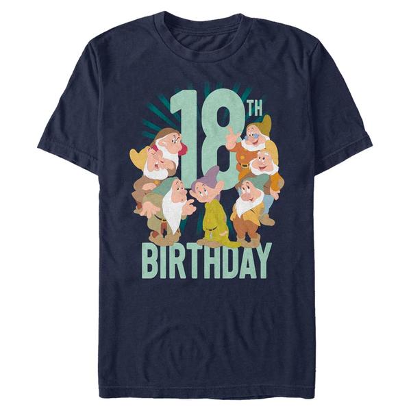 Aperçu: Disney - Blanche-Neige et les Sept Nains - Skupina Dwarves Eighteenth Bday - Birthday - Homme T-shirt - Bleu marine - Devant
