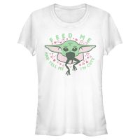 Star Wars - The Mandalorian - The Child Feed Me And Tell Me I'M Cute - Valentinstag - Frauen T-Shirt - Weiß - Vorne