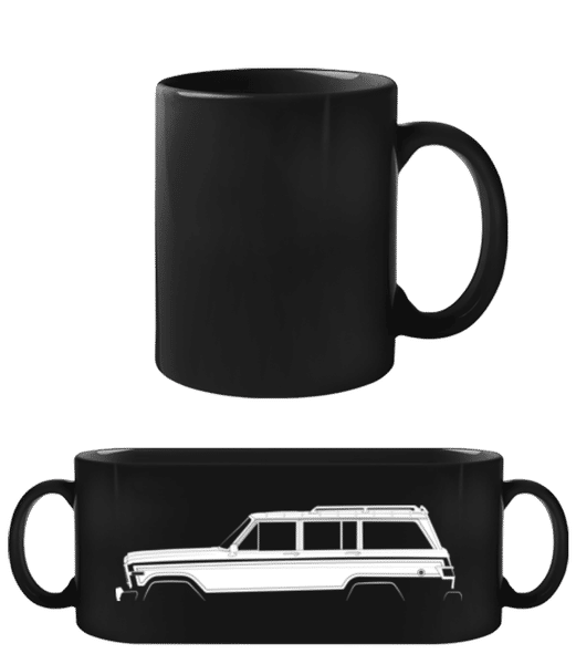 Aperçu: 'Jeep Wagoneer (SJ)' Silhouette - Tasse Noire - Noir - Devant