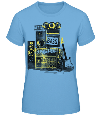Beat Bass And Guitar - T-shirt femme B&C - Bleu clair - Devant